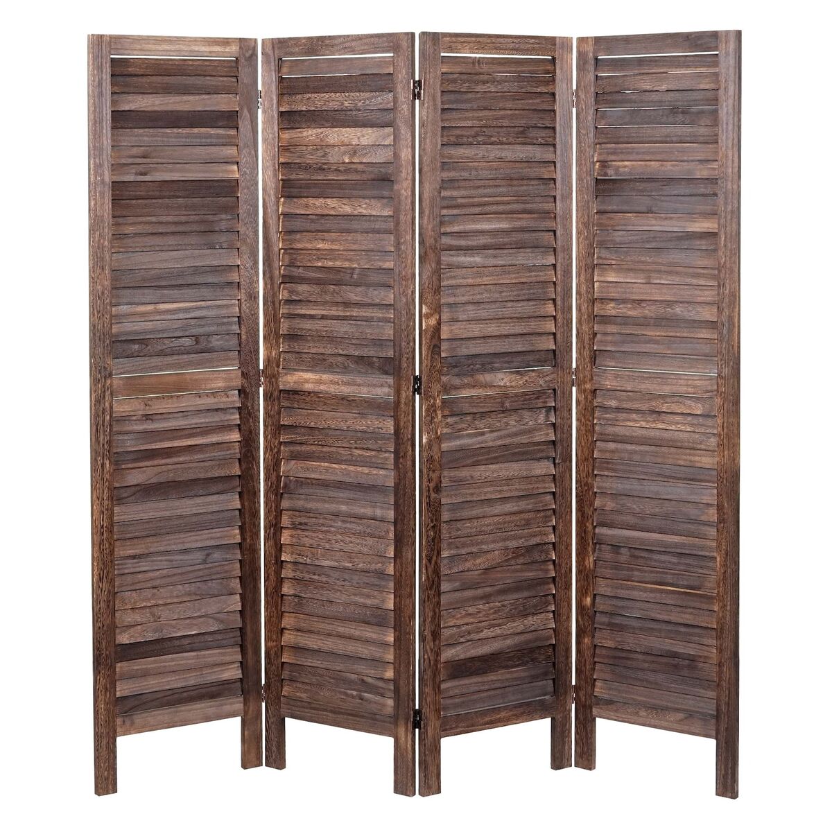 Bild 1 von Paravent MCW-G30, Trennwand Sichtschutz Raumteiler, Shabby-Look 170x162cm ~ braun