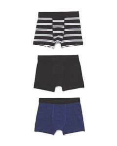 3er-Pack Kinder-Boxershorts, Baumwolle/Elasthan schwarz