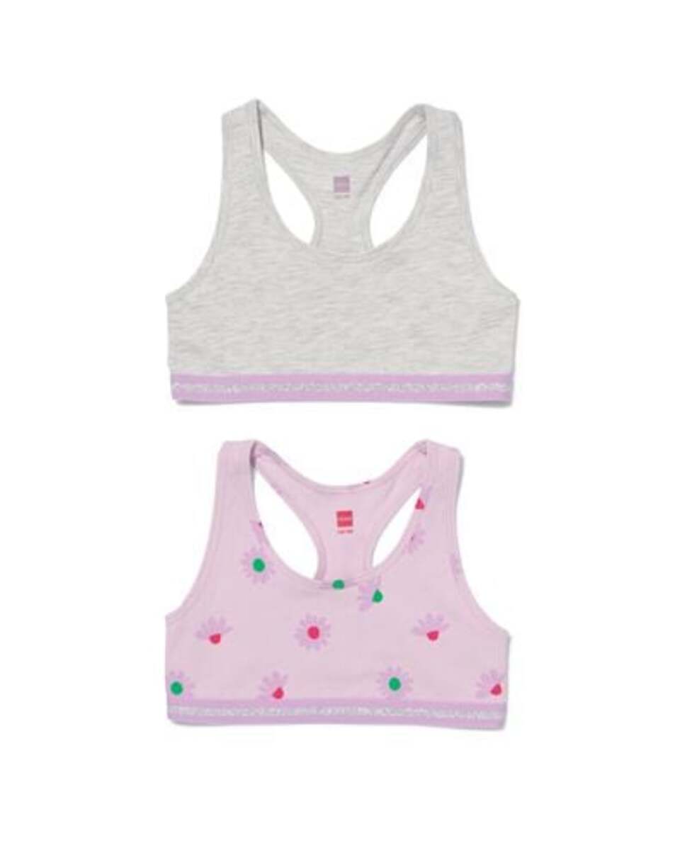 Bild 1 von 2er-Pack Kinder-Bustiers, Baumwolle/Elasthan lila