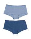 Bild 1 von 2er-Pack Damen-Shortys, Baumwolle/Elasthan blau