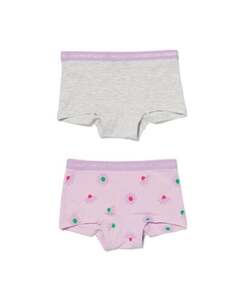 2er-Pack Kinder-Boxershorts, Baumwolle/Elasthan lila