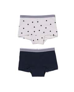 2er-Pack Kinder-Boxershorts, Baumwolle/Elasthan dunkelblau