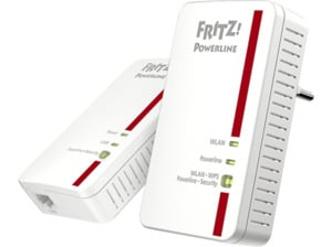 AVM FRITZ!Powerline 1240E WLAN Set Powerline Adapter 1200 Mbit/s Kabellos und Kabelgebunden, Weiß/Rot