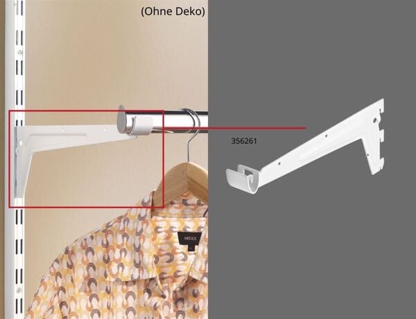 Bild 1 von Träger für Kleiderstange Weiß 25 cm