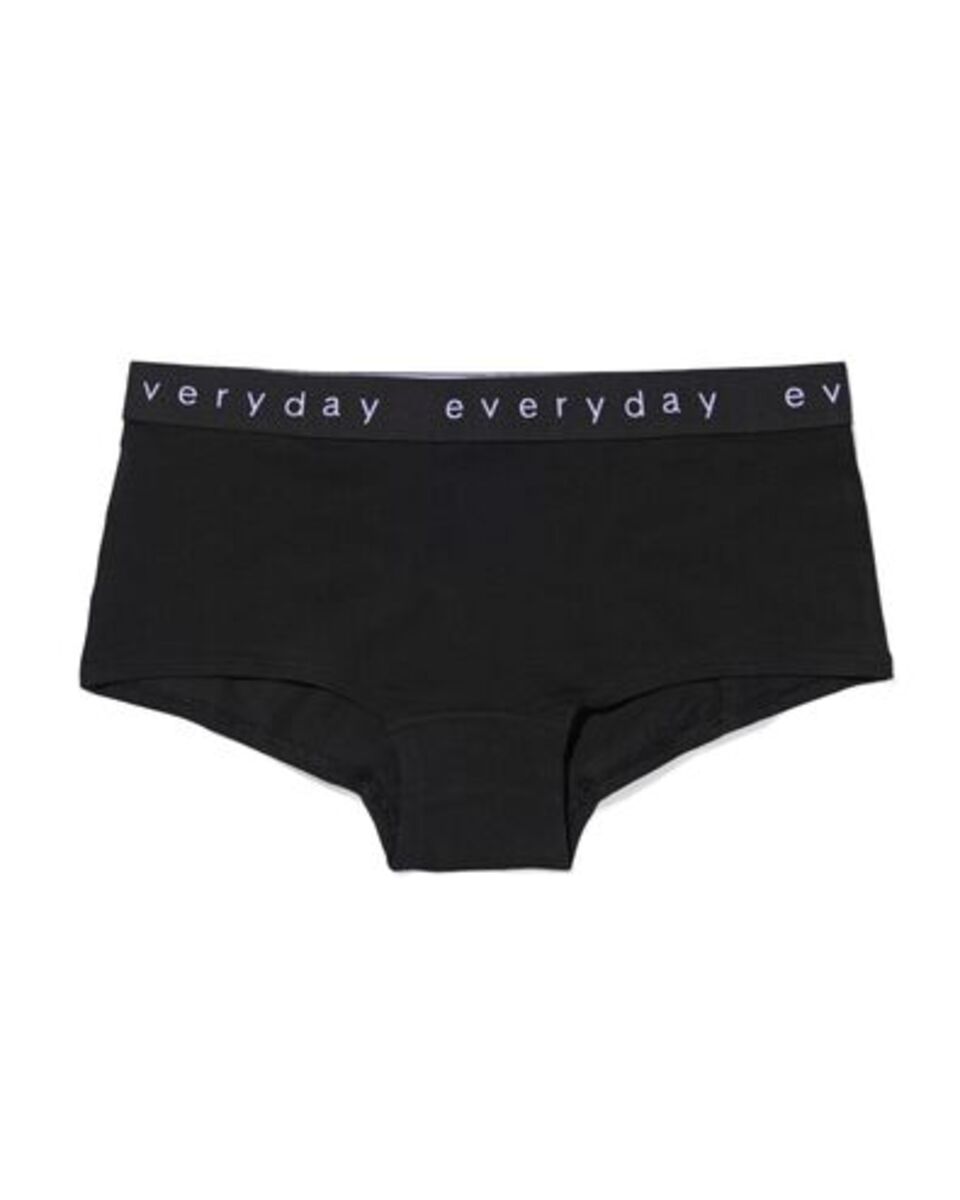 Bild 1 von Damen-Boxershorts, hohe Taille, Baumwolle/Elasthan schwarz