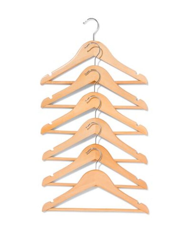 Bild 2 von 6er-Pack Kinder-Kleiderbügel, Holz