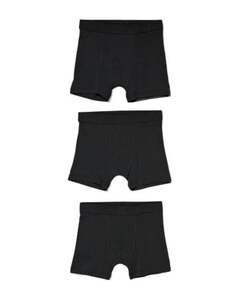 3er-Pack Kinder-Boxershorts, Basic, Baumwolle/Elasthan schwarz