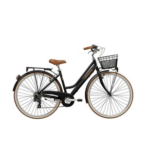 Adriatica Cityfahrrad 28 Zoll RETRO Lady Schwarz inkl. Korb