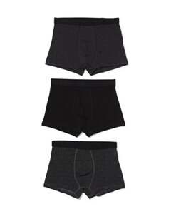 3er-Pack Herren-Boxershorts, kurz, Baumwolle, grafisch schwarz