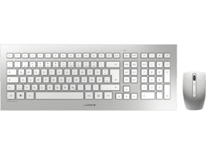 CHERRY DW 8000, Tastatur & Maus Set, kabellos, Silber/Weiß, Silber/Weiß