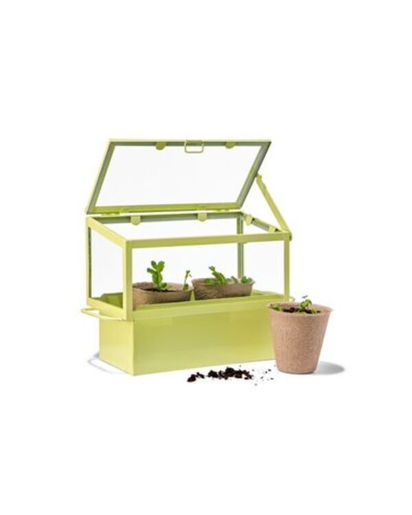 Bild 4 von Gewächshaus, 11.5 x 23 x 17 cm, gelb, Metall/Glas