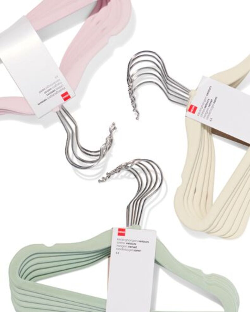 Bild 4 von 6er-Pack Kinder-Kleiderbügel, Velours, weiß