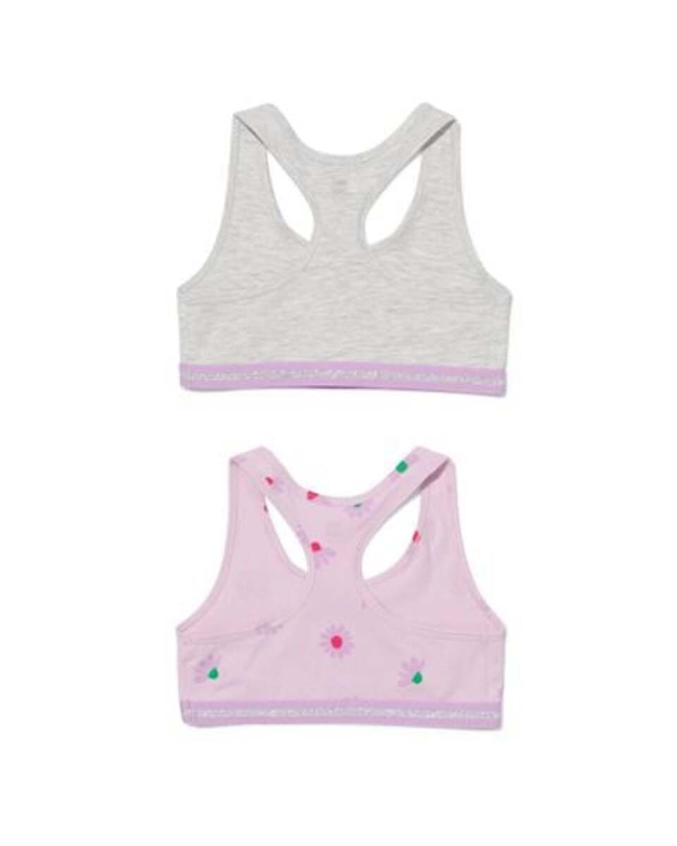Bild 4 von 2er-Pack Kinder-Bustiers, Baumwolle/Elasthan lila