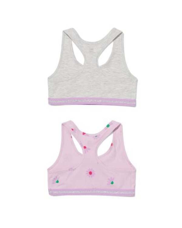 Bild 4 von 2er-Pack Kinder-Bustiers, Baumwolle/Elasthan lila