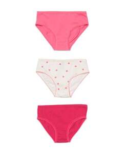 3er-Pack Kinder-Slips, Baumwolle rosa