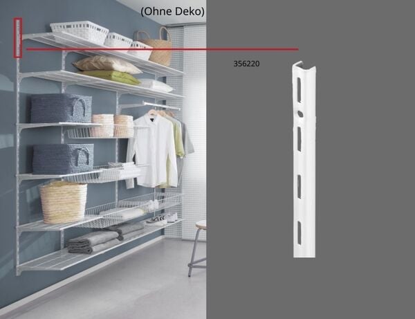 Bild 1 von Wandschiene 1-reihig Weiß 49,5 cm