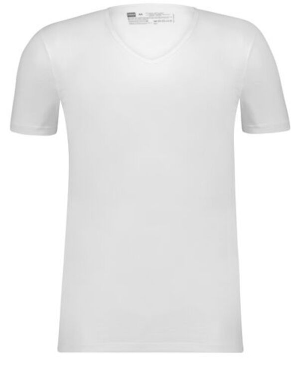 Bild 2 von 2er-Pack Herren-T-Shirts, Slim Fit, V-Ausschnitt, nahtlos weiß