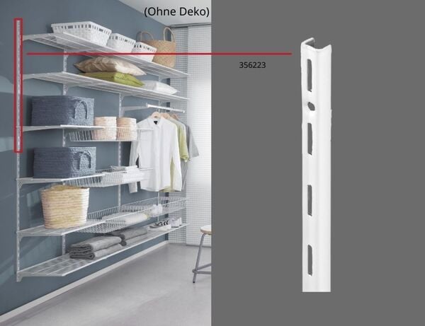 Bild 1 von Wandschiene 1-reihig Weiß 149,5 cm