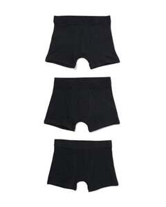 3er-Pack Kinder-Boxershorts, Baumwolle/Elasthan schwarz