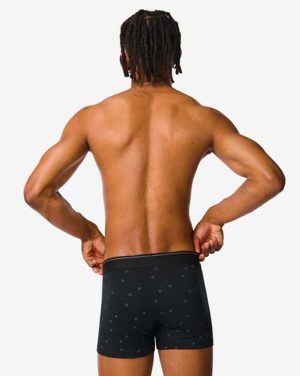 Bild 3 von 2er-Pack Herren-Boxershorts, kurz, mit Bambus, Long Lasting, grafisches Muster schwarz