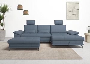 Places of Style Ecksofa Costello L-Form, incl. Sitztiefenverstellung und Armlehnfunktion, incl. 3 Nierenkissen