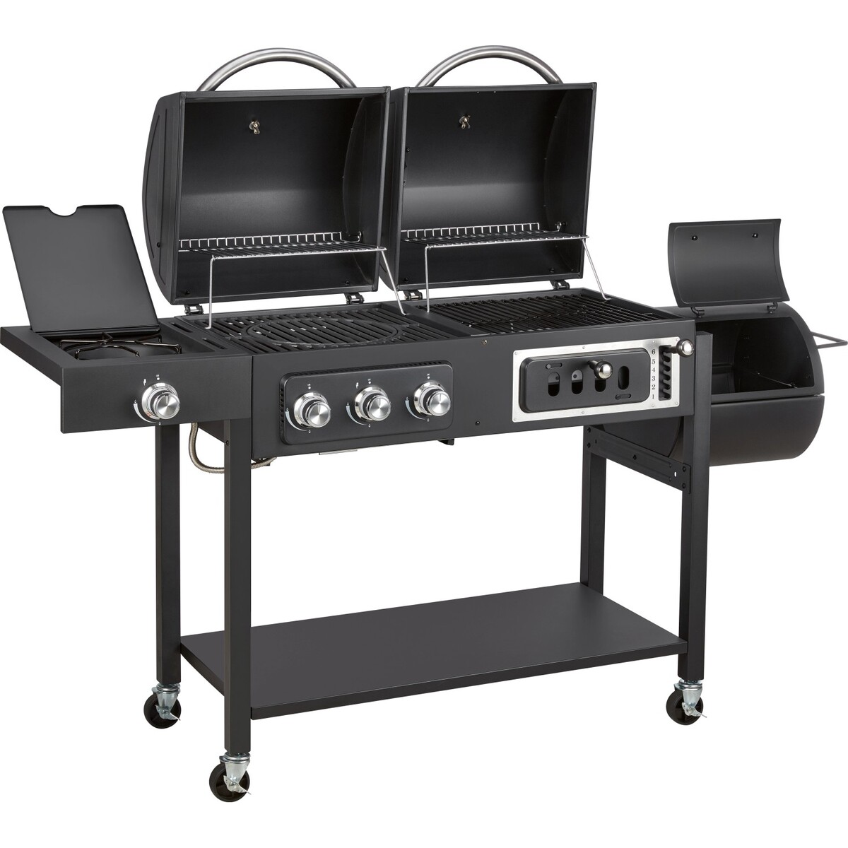 Bild 2 von Jamestown Kombigrill Dean Kohle, Gas & Smoker mit Seitenkocher Schwarz