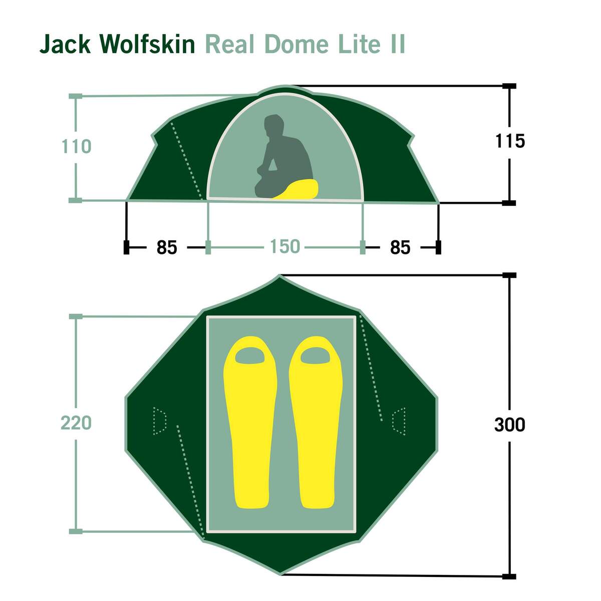Bild 2 von Jack Wolfskin REAL DOME LITE II Kuppelzelt SILVER CLOUD