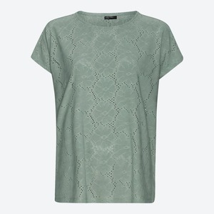 Damen-T-Shirt in Jacquard-Optik, Light-green