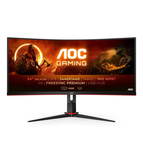 Bild 1 von Gaming-Monitor CU34G2X/BK, G2, Schwarz, 34 Zoll, Curved, UWQHD, VA, 144 Hz, 1 ms