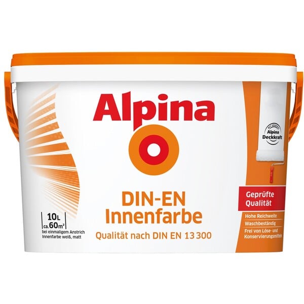 Bild 1 von Alpina DIN-EN-Innenfarbe Weiß matt 10 l