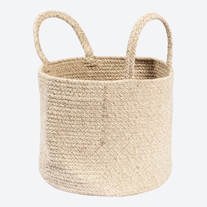 Korb mit Henkel, ca. 27x27x22cm, Beige