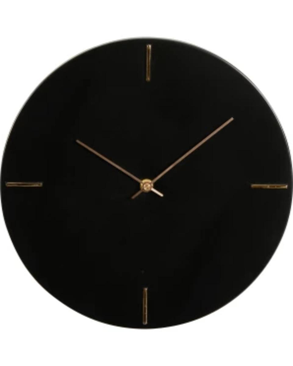 Bild 1 von Schwarze Wanduhr, Ø ca. 30 cm, schwarz/gold