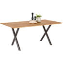 Bild 1 von Bert Plantagie Esstisch, Anthrazit, Eiche, Holz, Metall, Eiche, massiv, rechteckig, X-Form, 100x75x180 cm, in verschiedenen Größen erhältlich, Esszimmer, Tische, Esstische