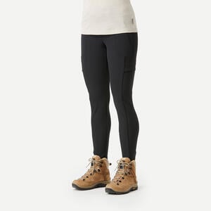 Leggings Damen robust Backpacking - Travel 500 Schwarz