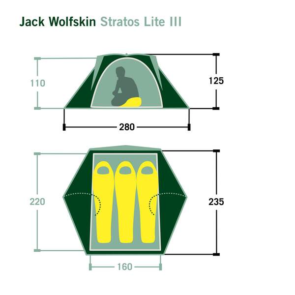 Bild 2 von Jack Wolfskin STRATOS LITE III Kuppelzelt SILVER CLOUD