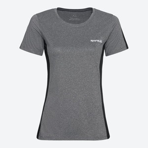 Damen-Funktions-T-Shirt mit Kontrast-Einsätzen, Gray