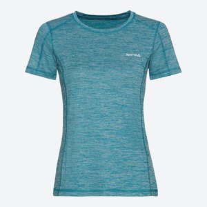 Damen-Funktions-T-Shirt mit Flatlock-Nähten, Turquoise
