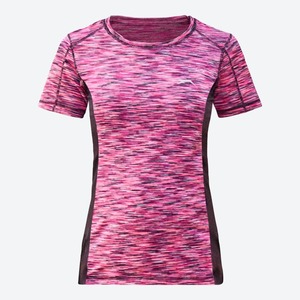 Damen-Funktions-T-Shirt mit Space-Dye-Muster, Pink