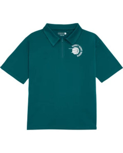 Dunkelgrünes Sport-Poloshirt, Ergeenomixx, Reißverschluss, dunkelgrün