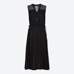 Damen-Kleid mit Leinen-Mix, Black