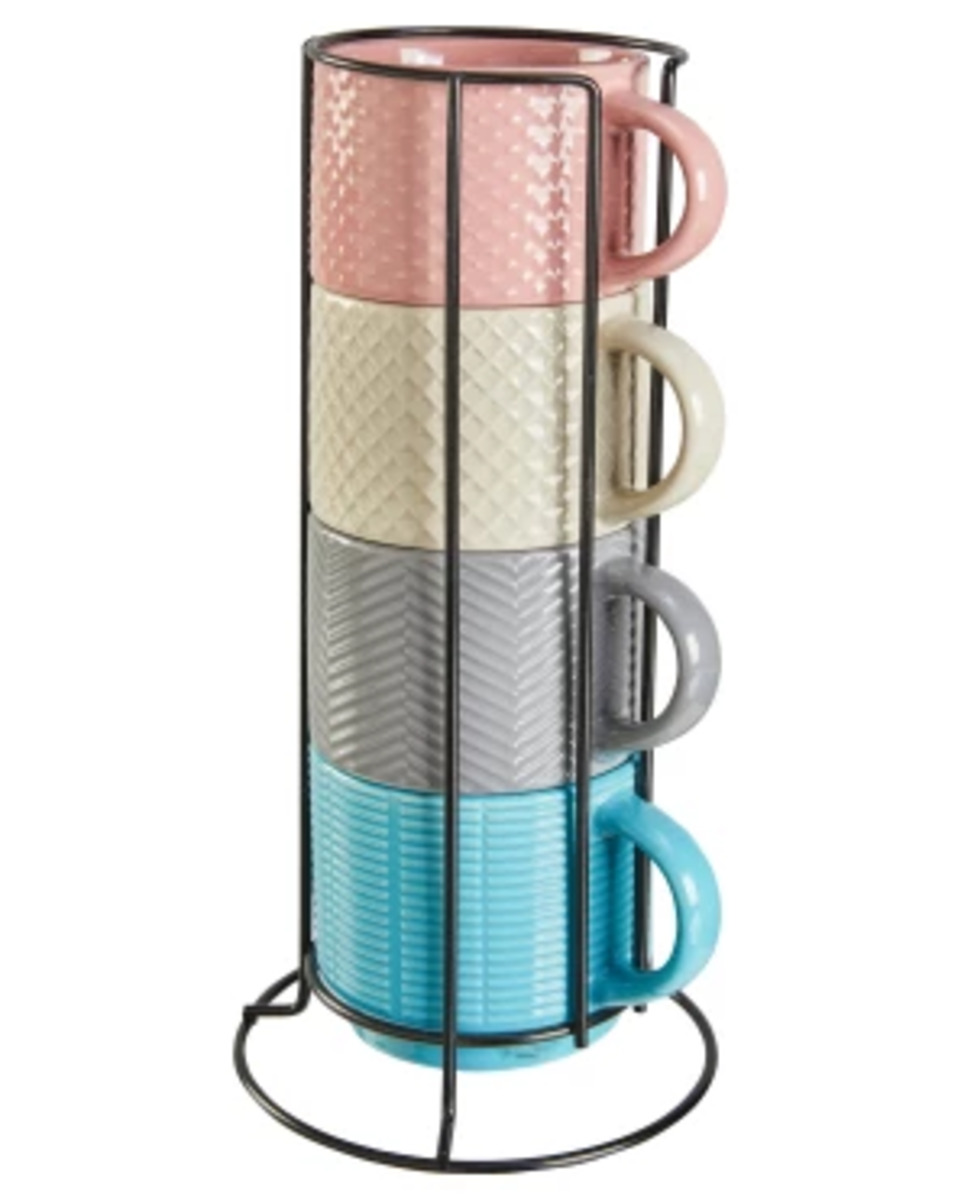 Bild 1 von Tassen mit Ständer, 5-tlg. Set, bunt