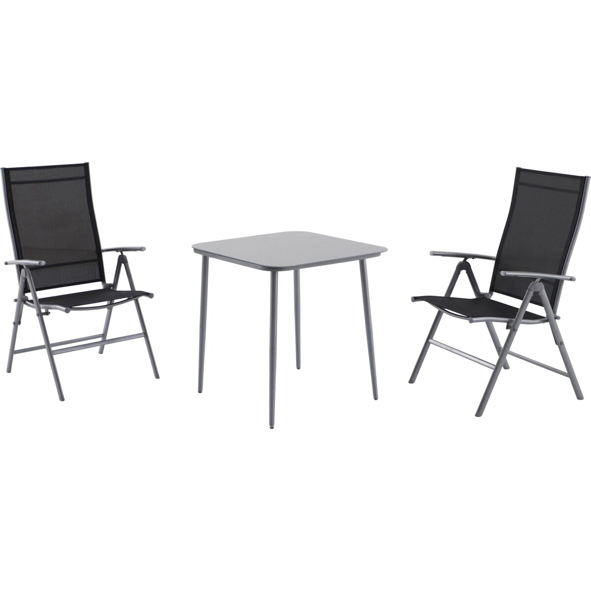 Bild 1 von Sitzgruppe Suriname 3-tlg. Stahl Silber Schwarz