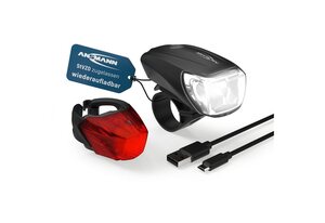 ANSMANN® Fahrradbeleuchtung »Fahrradlicht Set Akku StVZO zugelassen, Front- und Rücklicht«