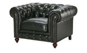 uno Ledersessel im Vintage-Look Chesterfield