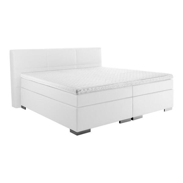 Bild 1 von Livetastic Boxspringbett, Weiß, Textil, H2, 7-Zonen, Höhe ca. 16 cm, 180x200 cm, Made in Germany, gepolstertes Kopfteil, Topper durchgehend, Schlafzimmer, Betten, Boxspringbetten