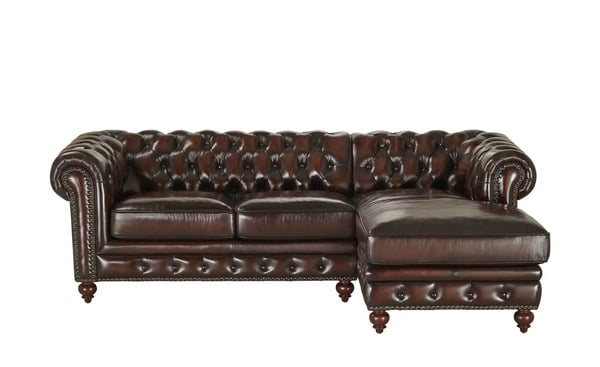 Bild 1 von uno Ecksofa Bezug aus Echtleder Chesterfield