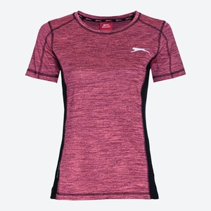 Damen-Funktions-T-Shirt mit Kontrast-Einsätzen, Rose