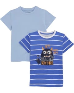 Coole T-Shirts, 2er-Pack, Kiki & Koko, weiß/blau