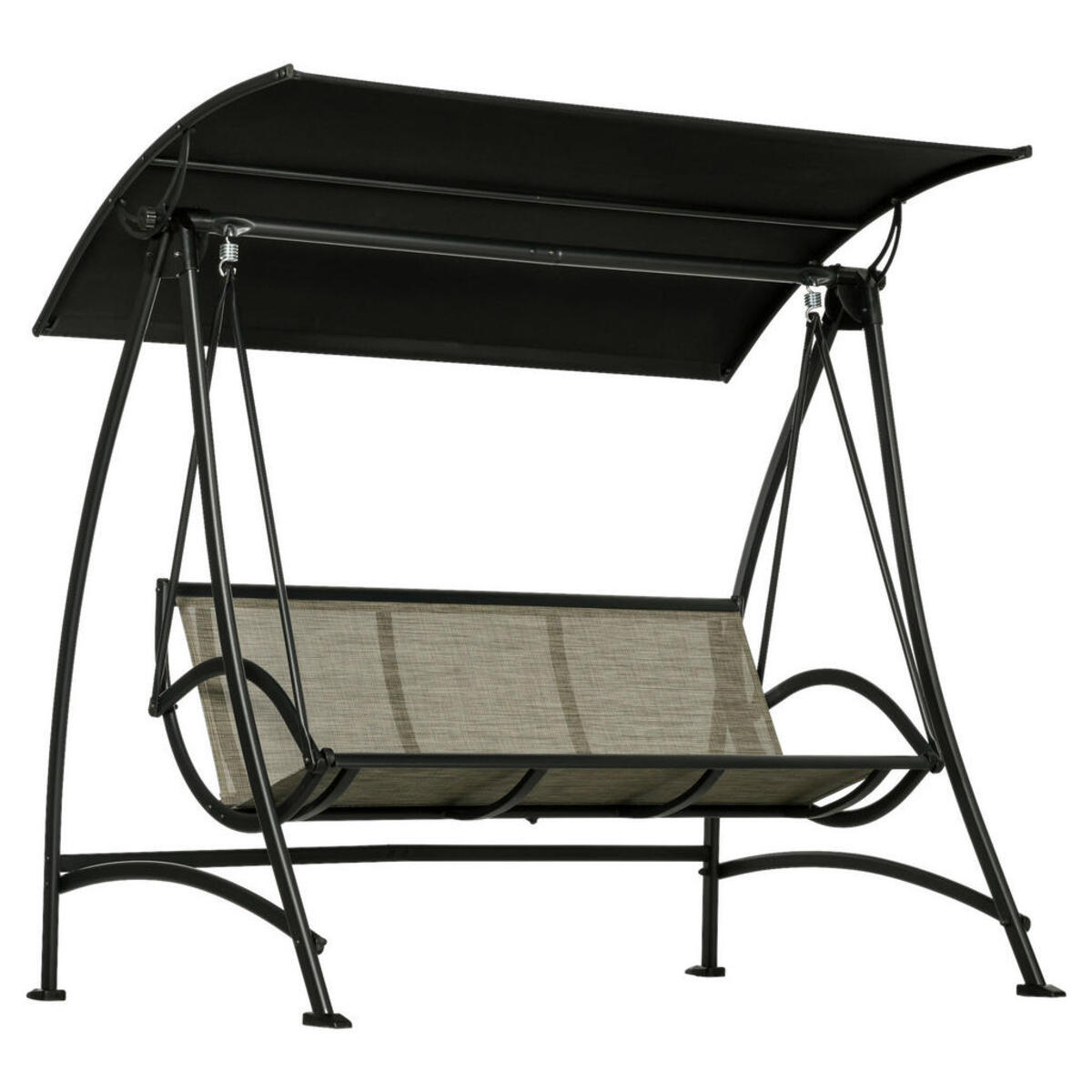 Bild 1 von Outsunny Hollywoodschaukel schwarz Edelstahl B/H/L: ca. 133x190x177 cm