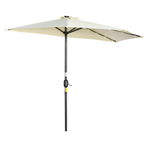 Outsunny Halbrunder Regenschirm beige Eisen B/H/L: ca. 135x240x270 cm